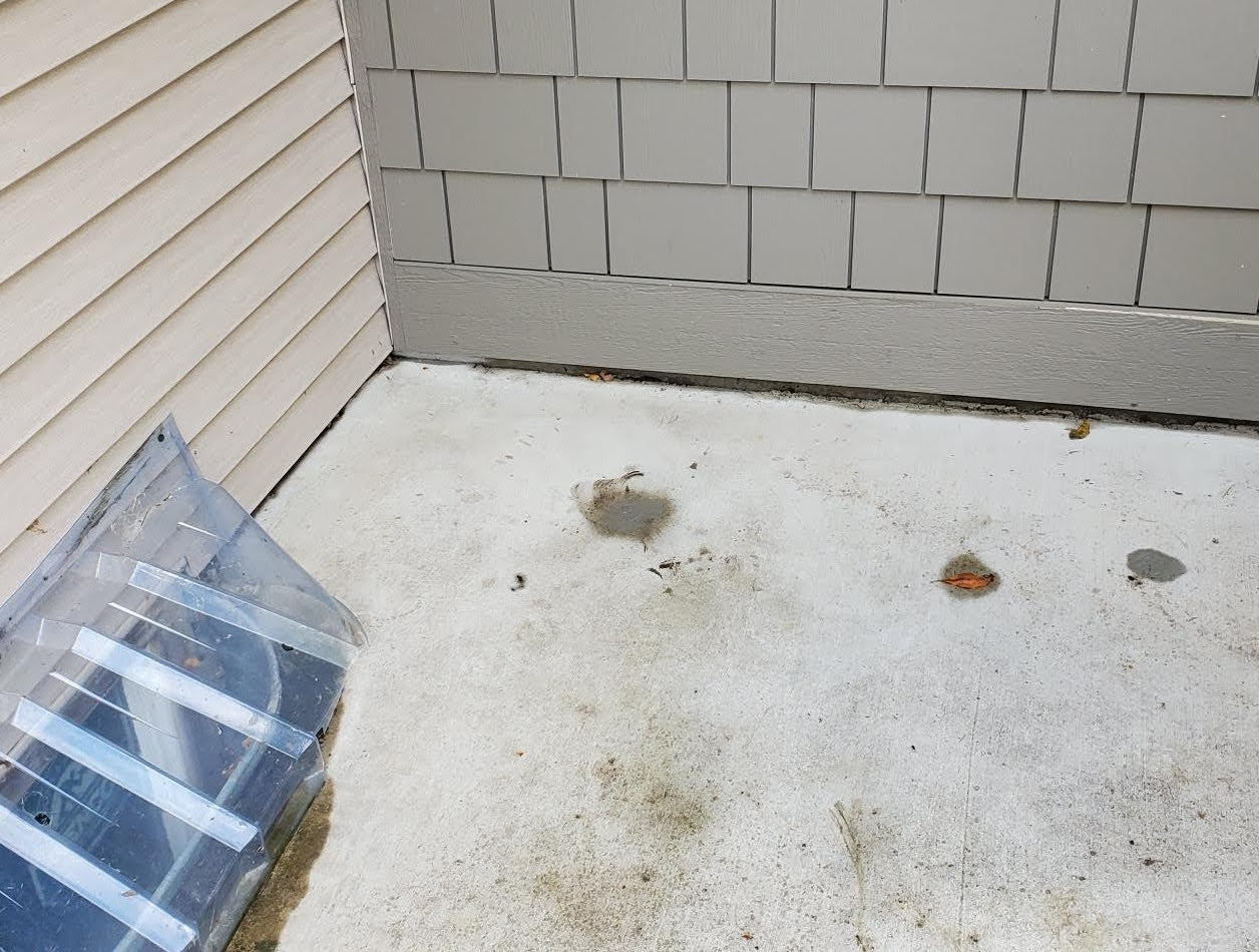 The same slab lifted and level after mudjacking
